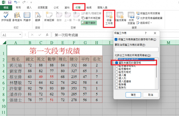 【Excel 鎖定儲存格】鎖定儲存格/欄位,保護工作表免被修改