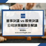 董事決議 vs 股東決議